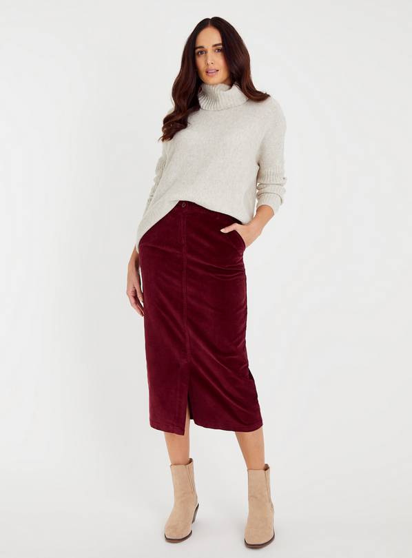 Cord skirt berry sale